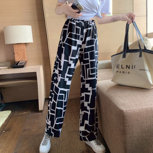 Real shot ~ m ~ 4xl2020 summer Korean version of fat mm large women's clothes loose and slim, floor sweeping and wide leg pants