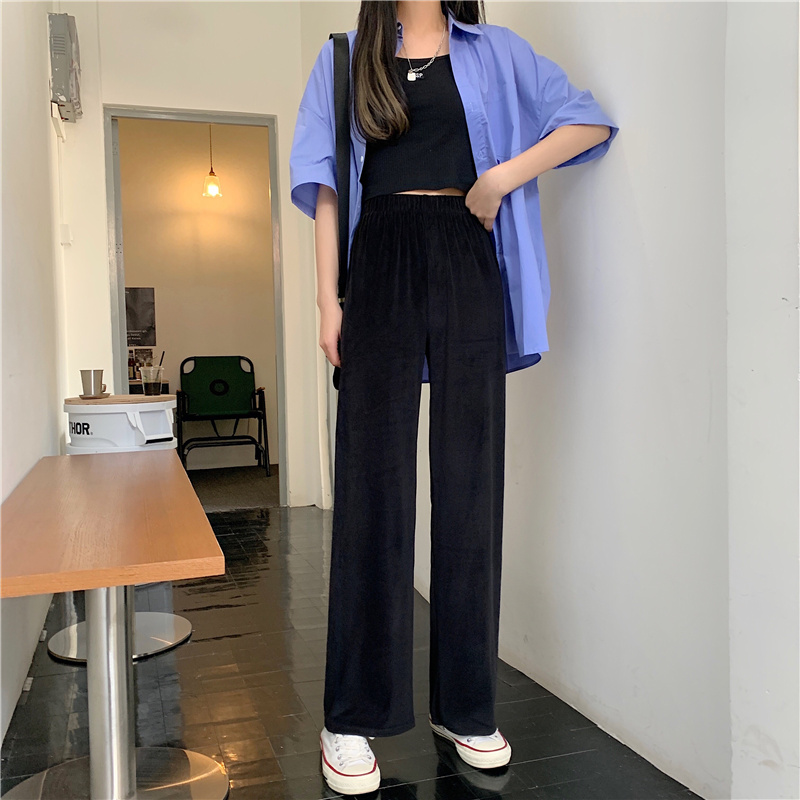 Women's suit pants with high waist and sagging feeling