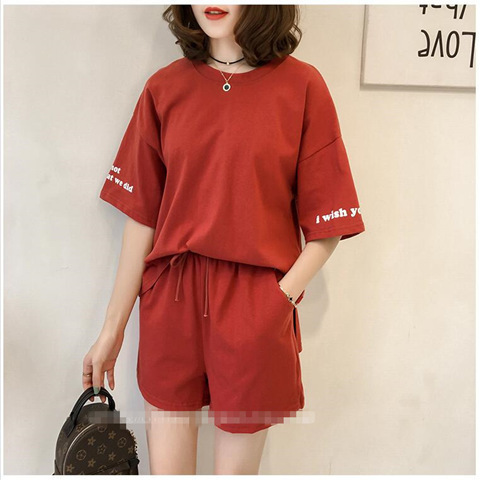 New sports fashion set women's shorts short sleeve T-shirt two piece set summer new loose