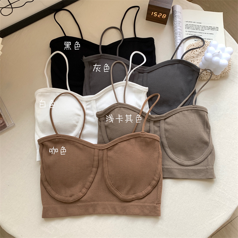 Real shooting and real price Korean version of autumn students' breast wrap suspender vest female Strapless anti light bottomed non steel ring underwear