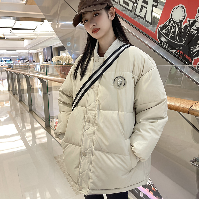 Real shot 2022 new down jacket female Korean version of small cotton-padded jacket short student baseball jacket winter cotton jacket coat