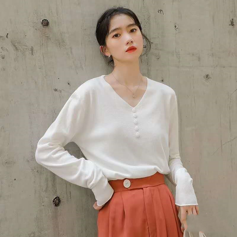 New autumn 2020 base coat with white thin knitted top inside women's ins super fire design sun proof shirt