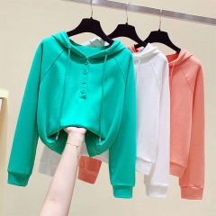 Cotton sweater women's loose Korean thin new autumn long sleeve Hooded Jacket Women's fashion ins top