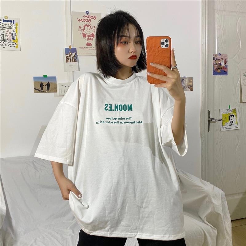 100% cotton lazy style short sleeve T-shirt women's round neck top