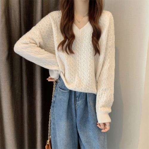 Real price new version of lazy style design loose autumn and winter Pullover Sweater