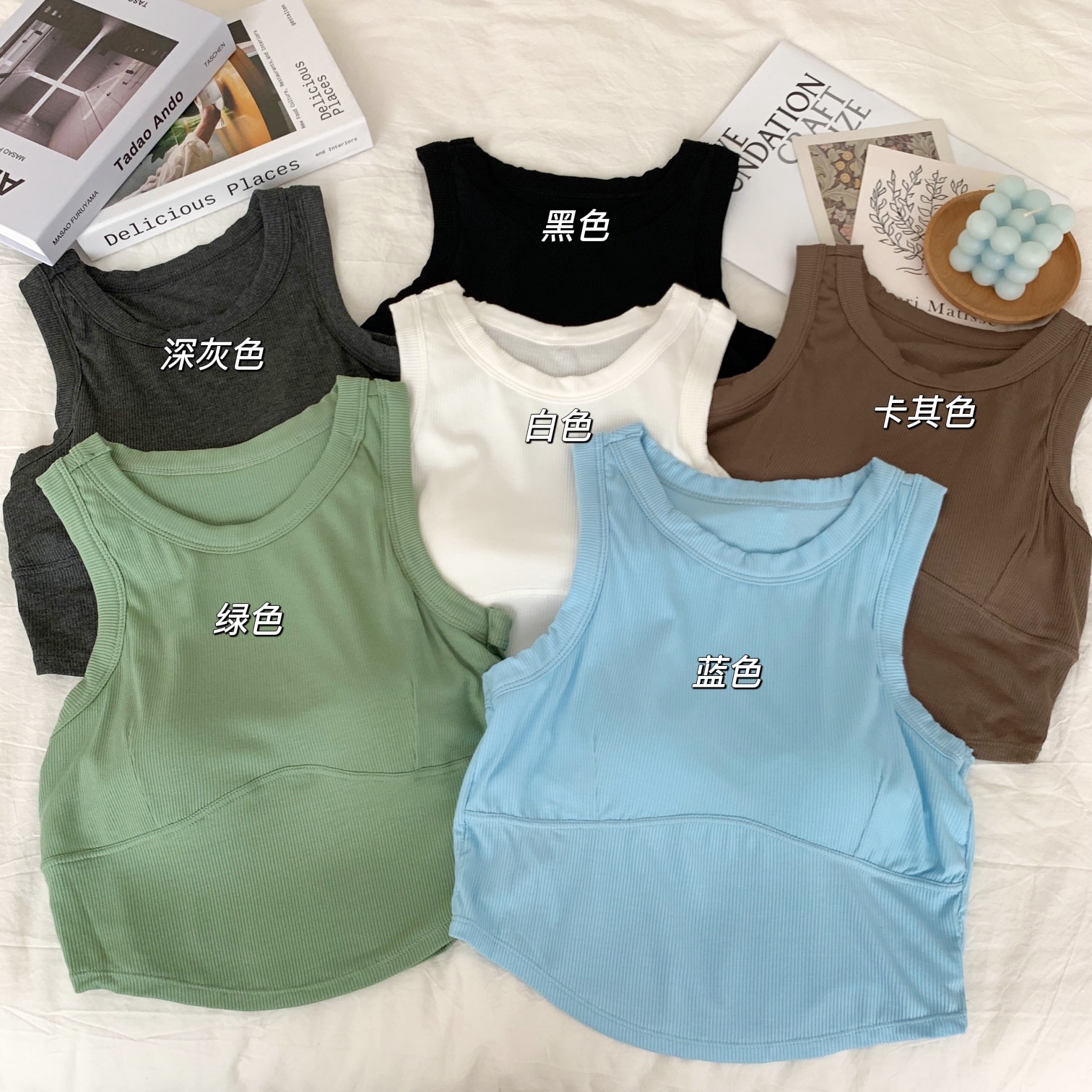 Real price real shooting spring new ~ sleeveless vest suspender women's inner layer with Spice Girls slim fitting short top