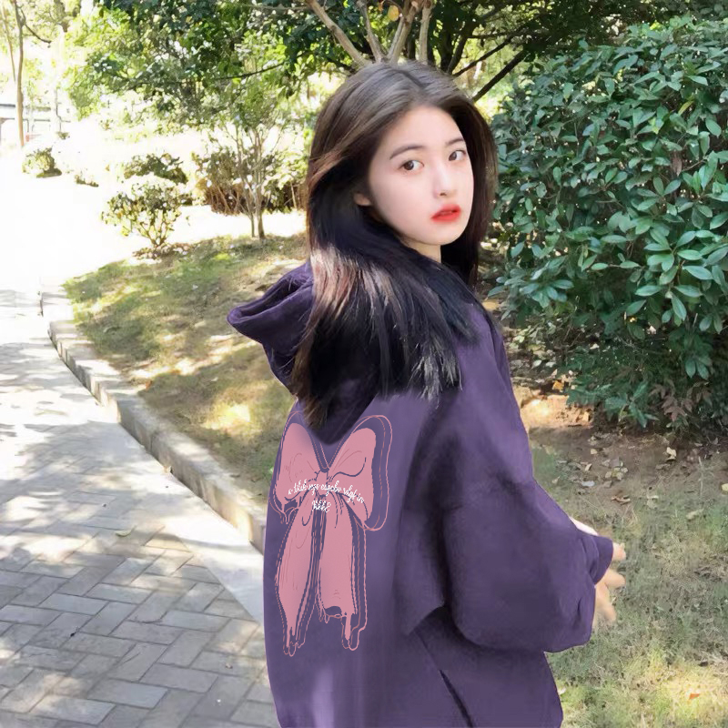 Cotton-like Polyester Milk Fiber Composite 320g, Silver Fox Fur 420g, Round Neck Hooded Sweatshirt with Dual Caps, Loose Fit
