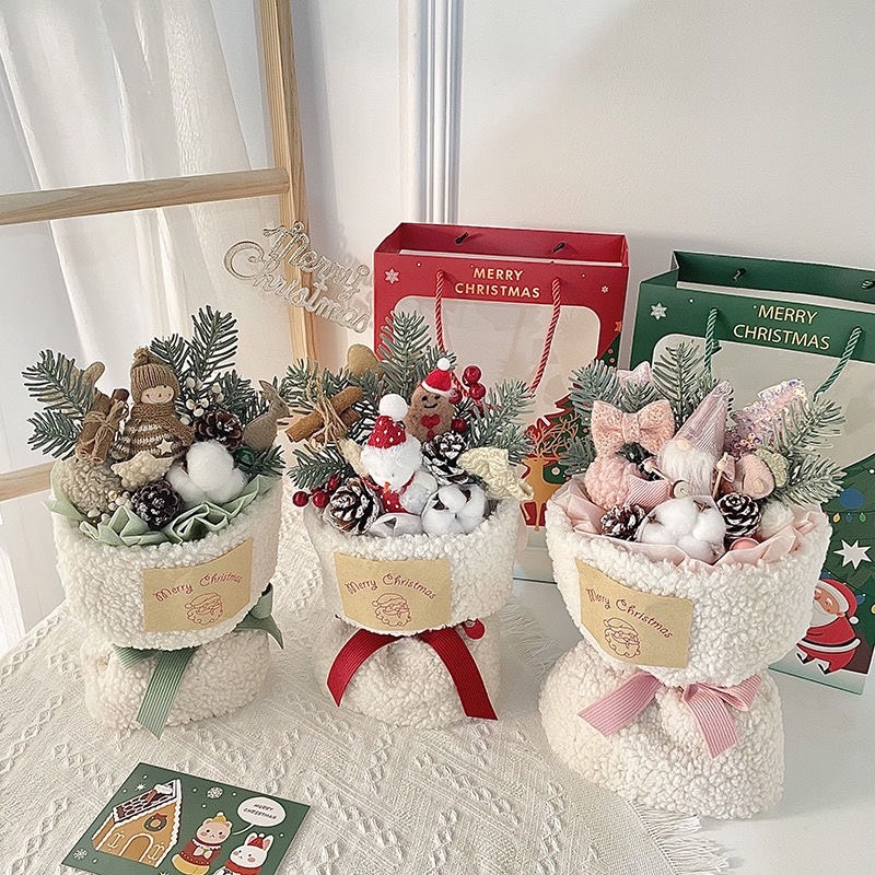 Jennifer Flower Christmas style small fragrant flower Christmas bag Christmas gift exchange