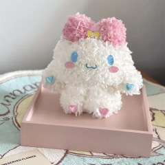 Jennifer Flower Big-Eared Dog Haute Couture Premium Acrylic Box Preserved Flower Cartoon