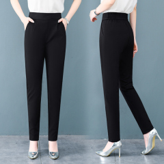 Real photo pants Harlan pants women's spring and autumn new black pants women's Korean slim leg pants