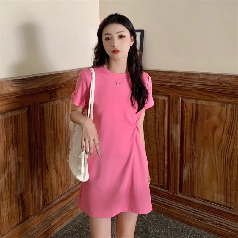 Outer casual dress extended long T-shirt loose dress T-shirt skirt women's medium long sweet and spicy * * *
