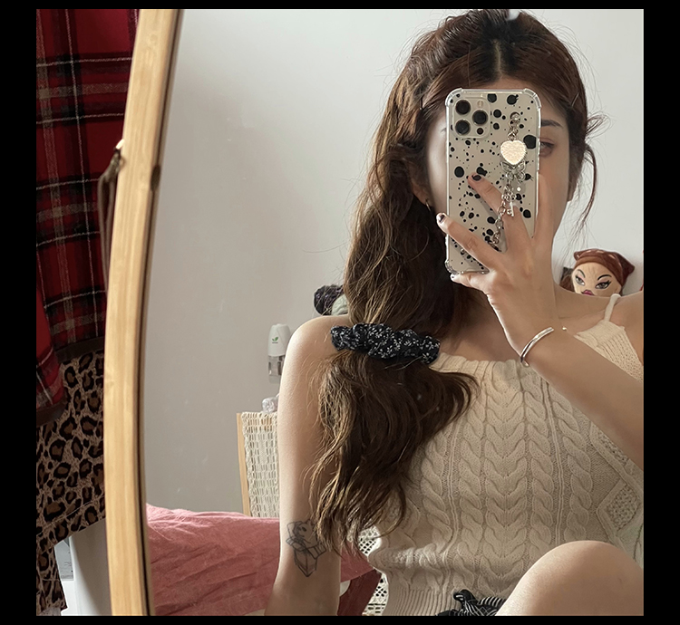 Ffcheer fashionable girl b in neck breathable knitted lace up neck suspender vest versatile
