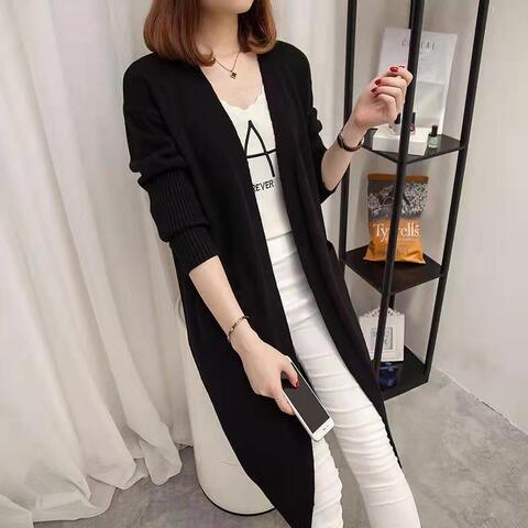 Imitation knitted fabric jacket autumn women's sweater 2022 new women's Korean style mid-length sweater women's cardigan