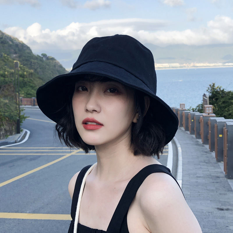 Internet celebrity black fisherman hat for women in spring and summer, versatile sun protection and sunshade hat for men, wholesale hat