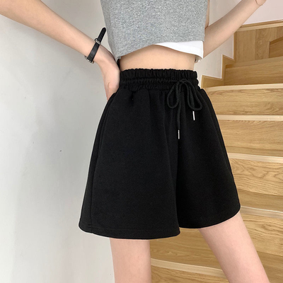 Summer high waist casual SHORTS NEW Loose and thin straight wide leg pants for female students