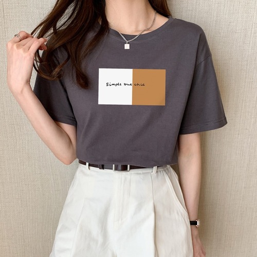Real shot pure cotton short sleeve T-shirt women's clothing summer 2022 regular basic small student loose top