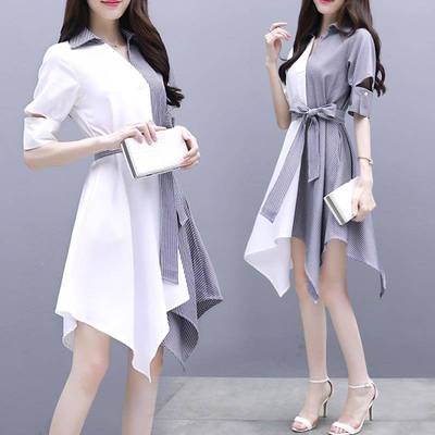 2023 spring dress summer new Korean version slim mid-length skirt irregular splicing skirt
