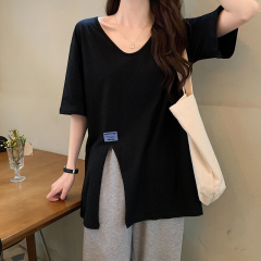 Official map real price polyester cotton spandex summer loose split short sleeve shirt