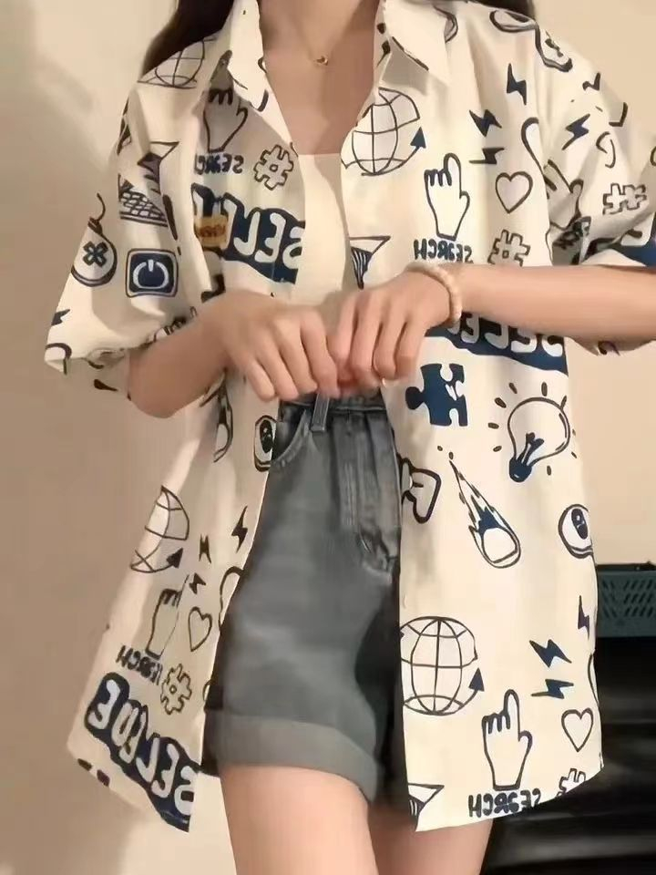 Cool Silk Loose Cardigan Pocketless Shirt Women