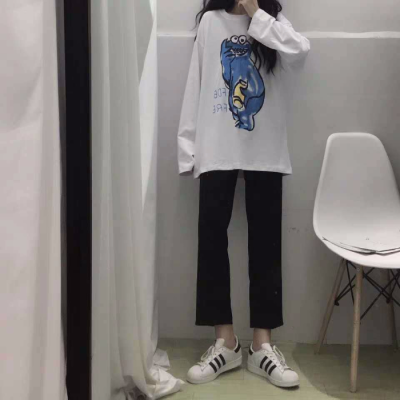 Wide leg pants female student Korean spring and summer 2020 high waist straight tube casual suit pants loose and slim 9-point pants