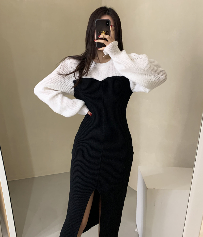 Sensitive design women's elegant hip-pack stitching dress for women