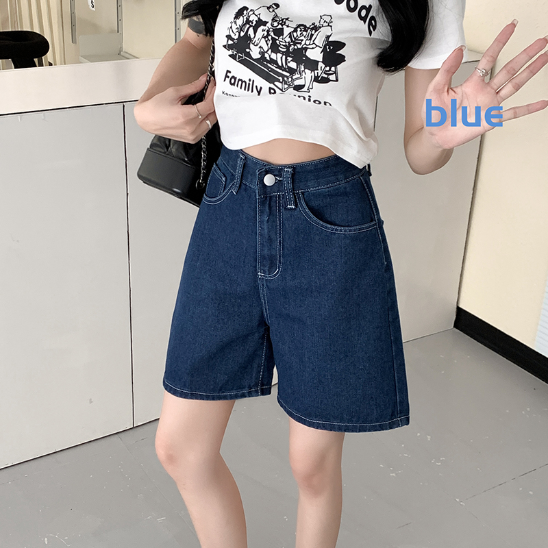 Denim shorts women's shorts high waist loose design trendy ins summer mid-pants new style