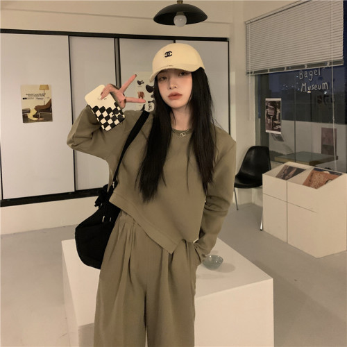 Real price autumn and winter new fashion warm fried Street sweater set women's high sense autumn and winter two-piece set of foreign style