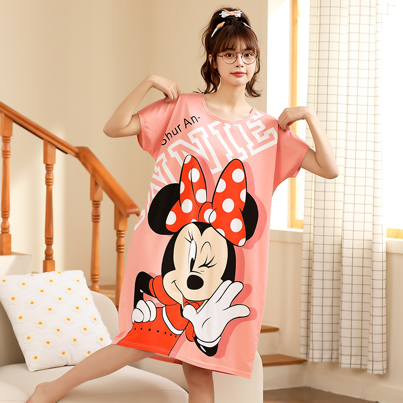 2023 new summer pajamas loose plus fat plus nightdress cartoon pregnant women slim dress