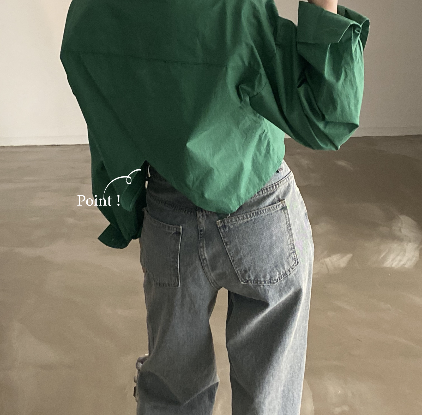 South Korea ins early spring rear slit carefully machine short long sleeve shirt