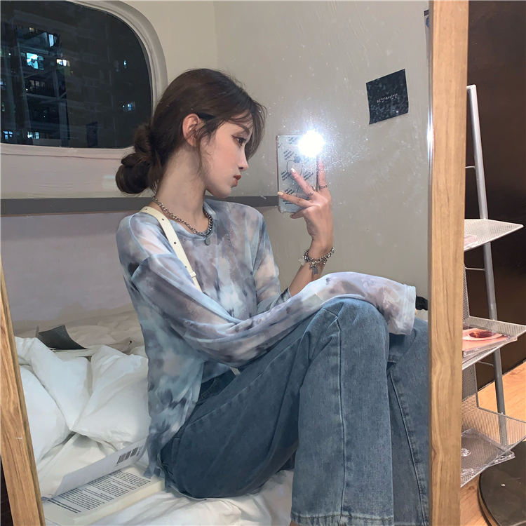 Sunscreen Clothing Women's Summer Long sleeved Shirt Thin Perspective Design Sense Korean Unique Top 2022 New Sweet and Spicy Style