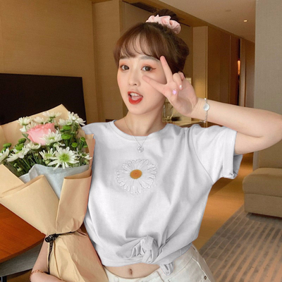 Little Daisy loose short sleeve T-shirt girl yuansufeng student's versatile top trend