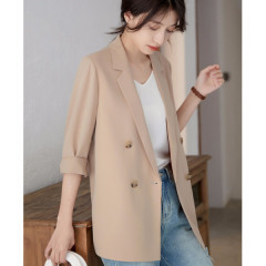 Thin suit coat for women's new autumn 2021 Korean vertical casual net red chiffon small suit top