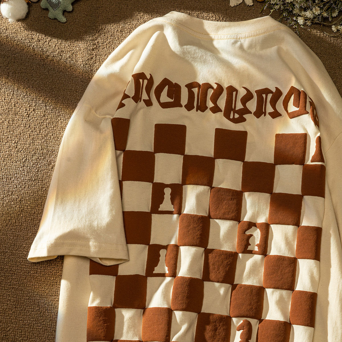 6535 cotton retro checkerboard short-sleeved T-shirt female 2023 summer tide brand ins loose half-sleeved top