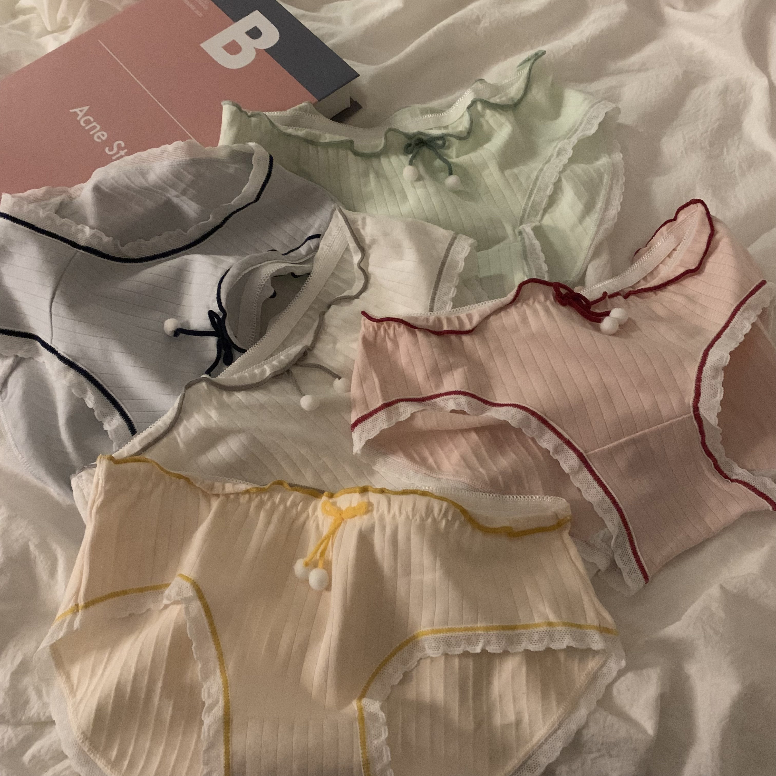 Real price Japanese sexy underwear female bow cotton student versatile breathable Briefs 3 Pack