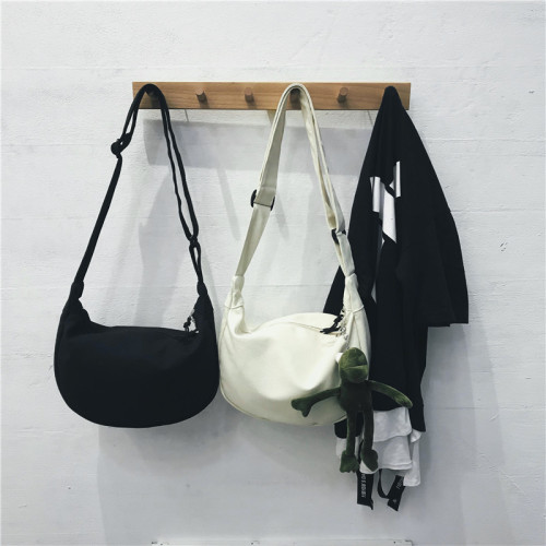 Canvas dumpling BAG canvas bag shopping bag canvas bag student solid color Single Shoulder Messenger Bag Canvas Bag