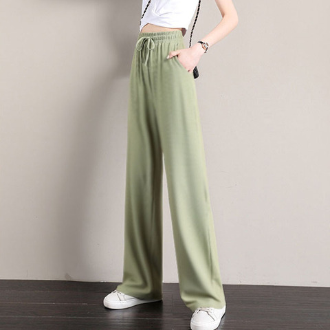 Summer thin linen loose and thin, high waist hanging feeling, versatile casual wide leg straight pants