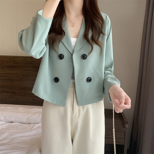 Real price real shooting spring new Korean version, thin temperament, design sense, small man, versatile short suit coat, female