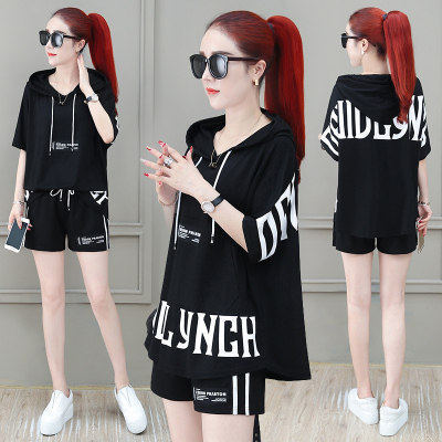 Casual sportswear suit women's summer dress 2022 new summer fashion foreign style sweater Summer Shorts two-piece set