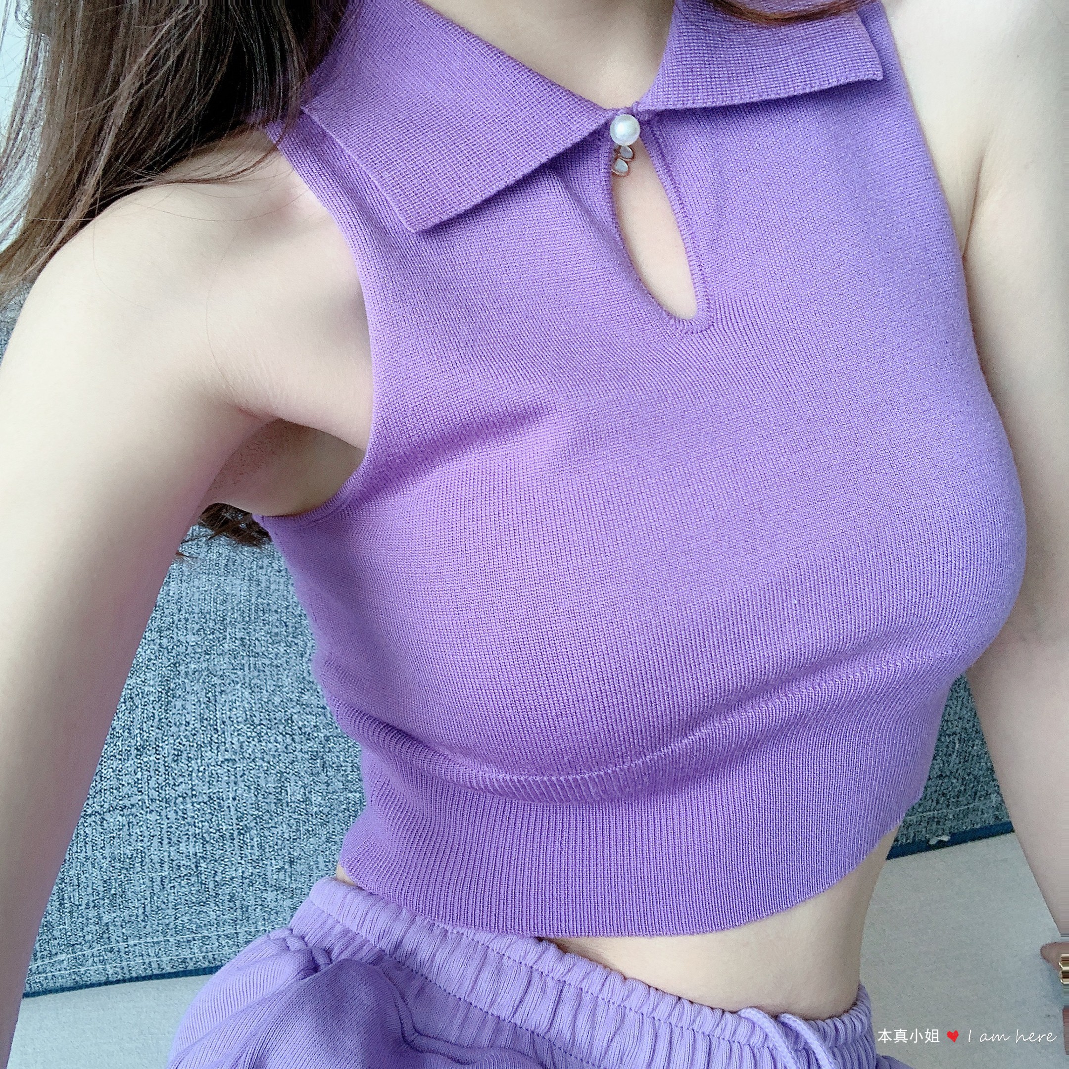 European and American Spice Girls pure desire wind collar knitted vest women wear trendy short open navel sleeveless top women summer