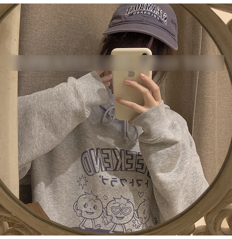Real price official map American style 2022 autumn retro color matching happy weekend tomato gray vintage sense female design sense