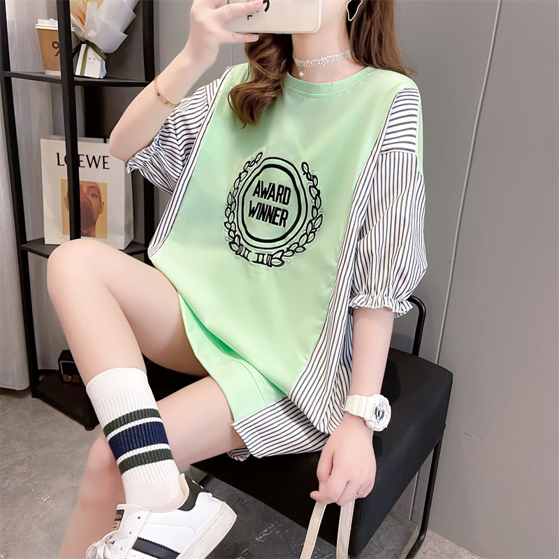 Real shot cotton large size women's spring and autumn thin long-sleeved sweater women's Korean version loose and thin design top