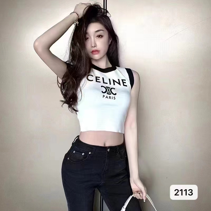 CE family small fragrance 2022 spring / summer new product versatile thin sweet spicy casual women's black and white contrast knitting vest