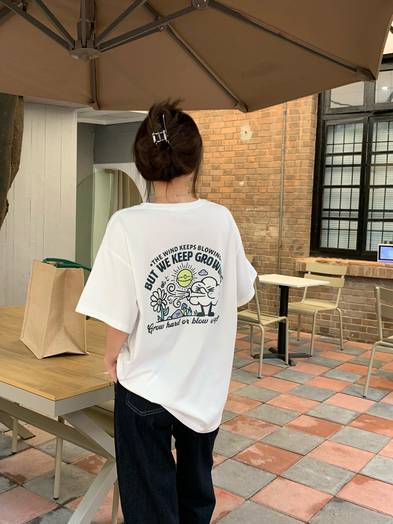 Real price ~ summer new print versatile short sleeve casual loose thin round neck T-shirt