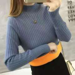 Cashmere sweater women's 2020 new autumn and winter wear thickened half high collar Pullover knitted Korean long sleeve warm base shirt