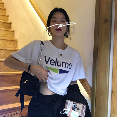 Summer Korean version 2023 new loose short letter printing small man wears short-sleeved T-shirt top female inside and outside