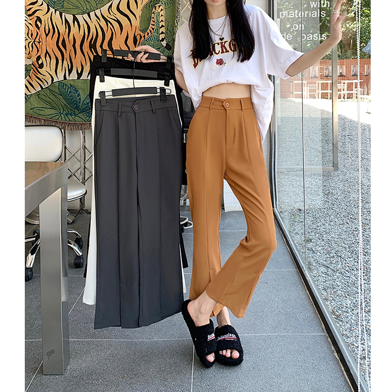 Real price real price 2022 new design sense, split slim fit, small legged suit pants, high waist, cropped pants, children