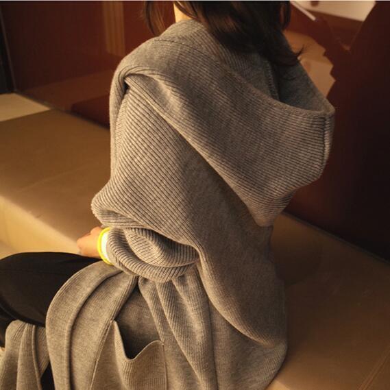 Supply thread women's medium and long cardigan loose oversized knitwear spring outerwear women's top