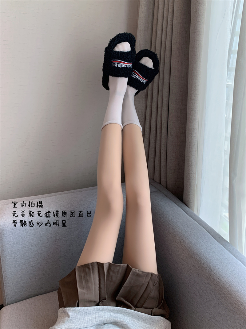 Real shot does not lighten the leg artifact ~ 200g winter plus velvet warm double-layer nude skin color stockings foot leggings