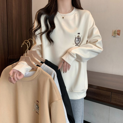 Real shot plus velvet thickened 400g composite silver fox fleece sweater women's warm autumn and winter round neck long-sleeved top