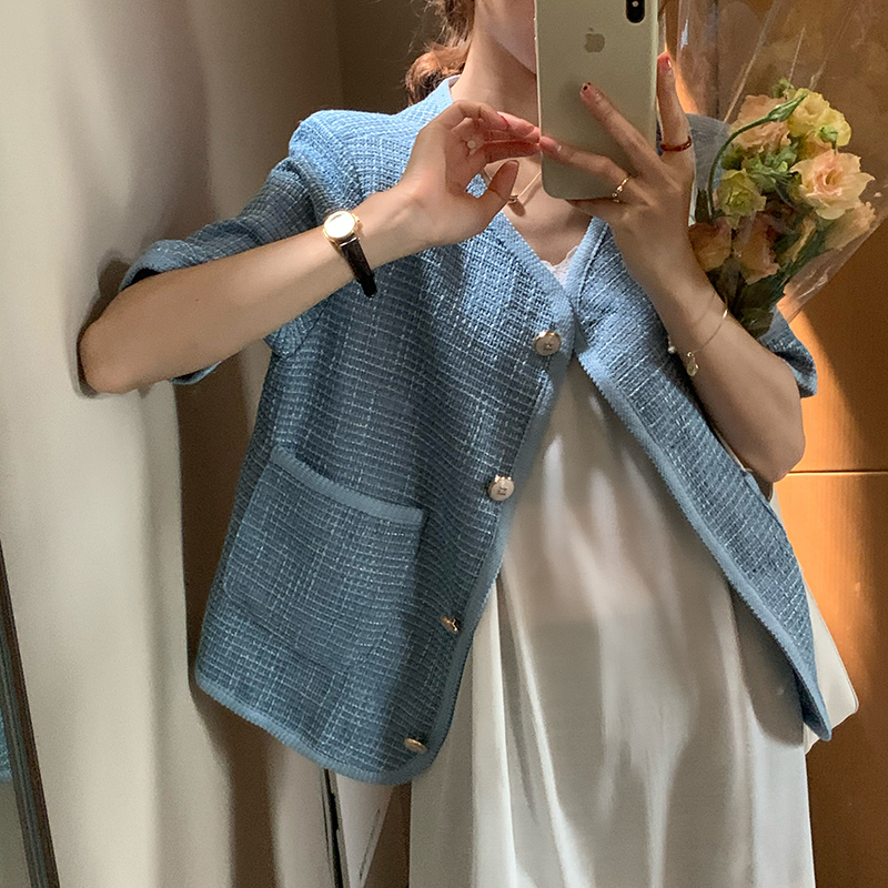 Real price real shot Korean version of small fragrance pocket coat female